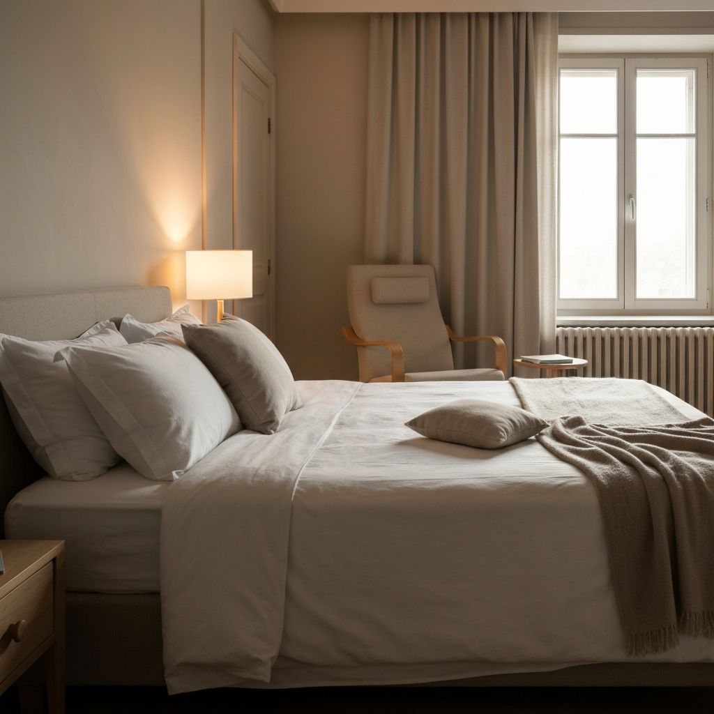 Спокойна спална стая с естествено осветление